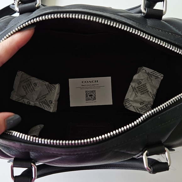 🔥 NWT Coach Black Diamond Puffer Rowan Purse 🔥 - Picture 8 of 12